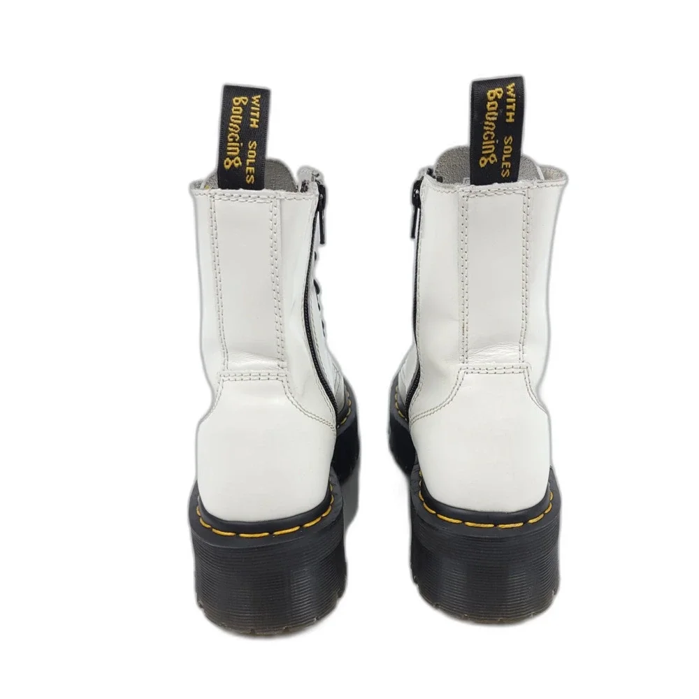 Dr. Martens Jadon Platform White Patent Leather Combat Boots Womens 6 90s Grunge